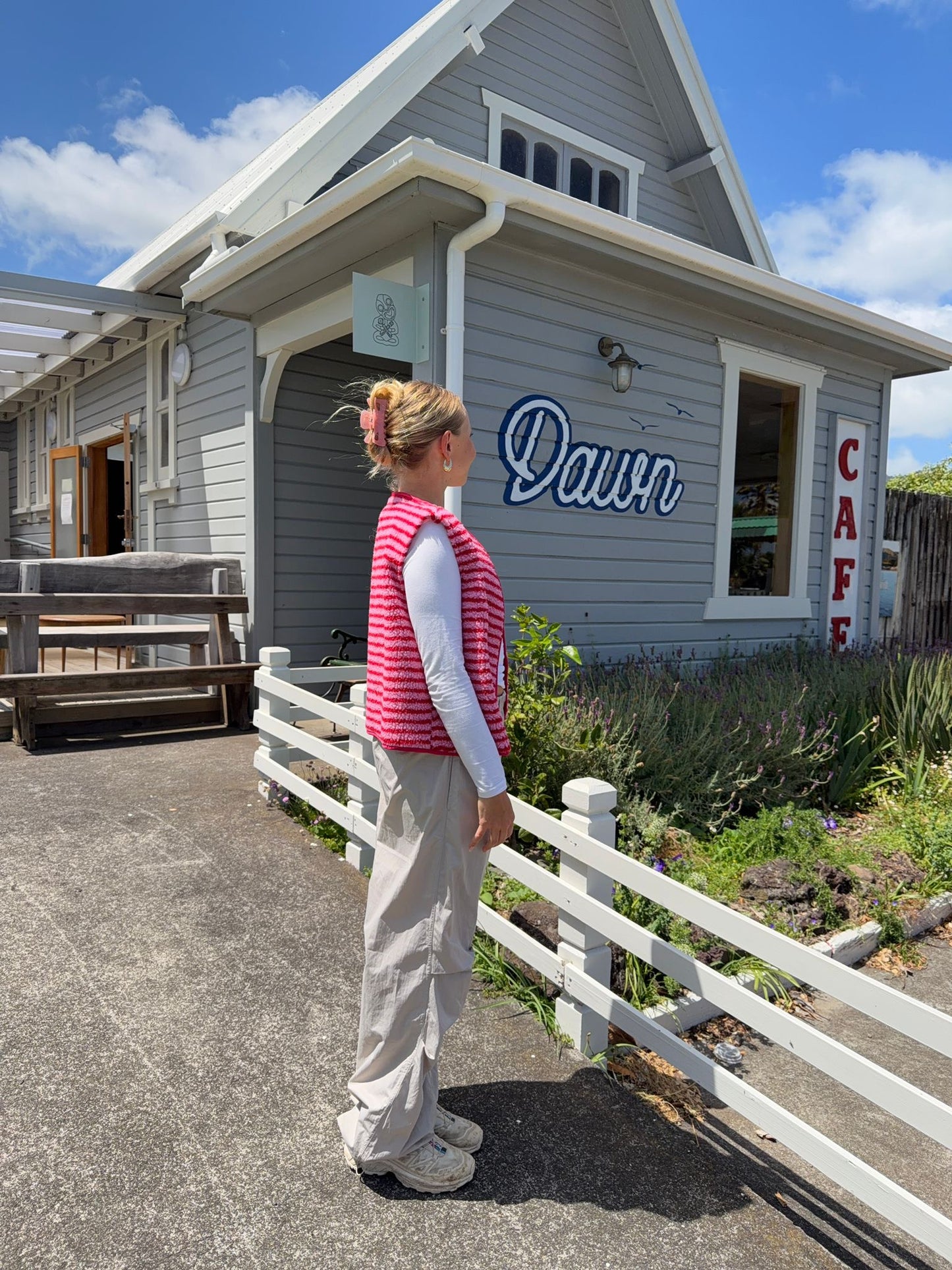 Teddyweste gestreift